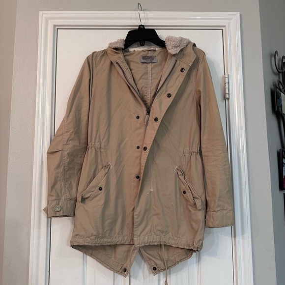 Ecote Jackets & Blazers - Ecote Tan Hooded Jacket